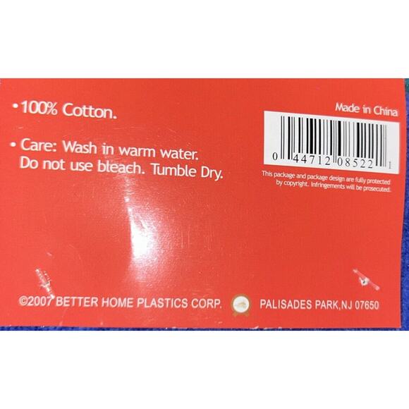 Holiday Domestics Snowman Christmas Tea Towel Set Velour Appliqué Royal Blue - Picture 6 of 6